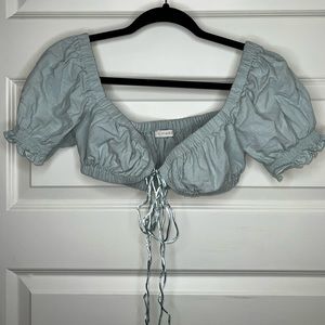 Viral Scrunched Crop top. Size small. Swipe to see on body.